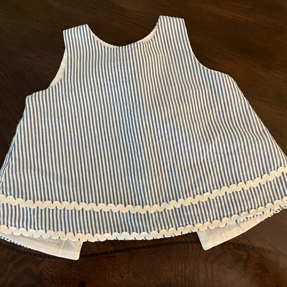 Ruffle Butts Ric Rac seersucker open back swing top tank top